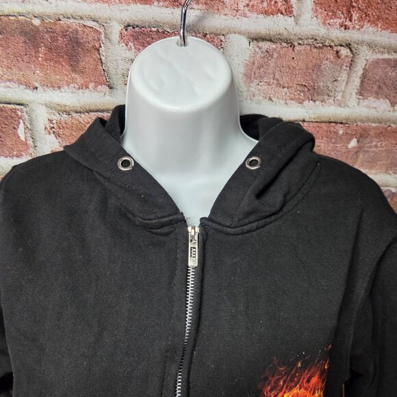 Spiral Hoodie XL | Black Zip Up Floral Gothic Boho Streetwear Y2K Alt Style - Picture 4 of 8